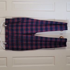 Talbots womens blue and red tartan Hampshire ankle pants sz 16p